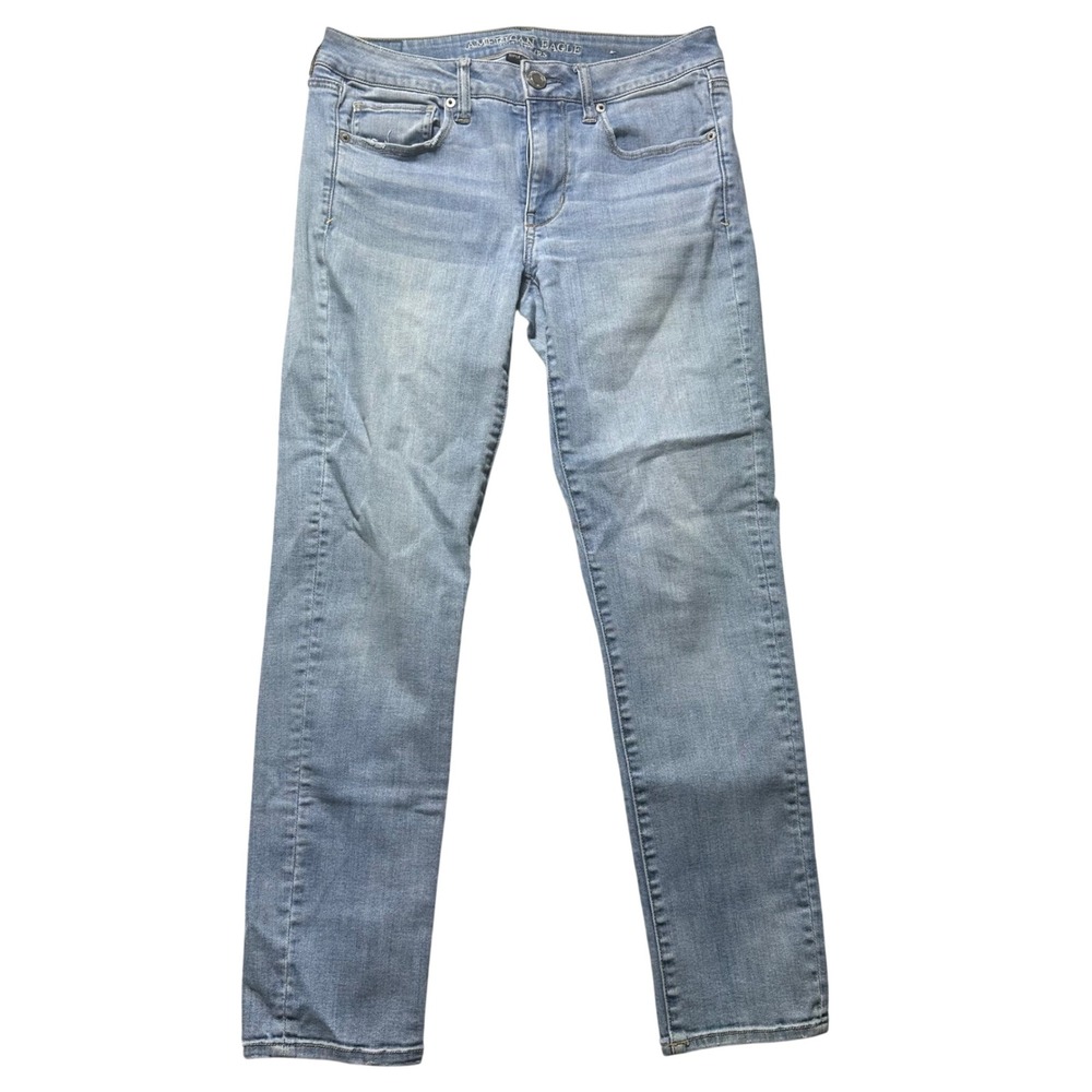 American Eagle Outfitters Skinny Jeans Womens 6 Short Light Wash Denim AE‎ Dem X